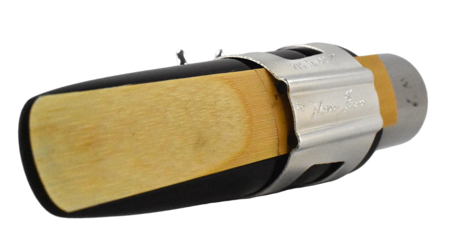ralph morgan mouthpiece with a silver marc jean saxophone mouthpiece ligature for alto and tenor sax players