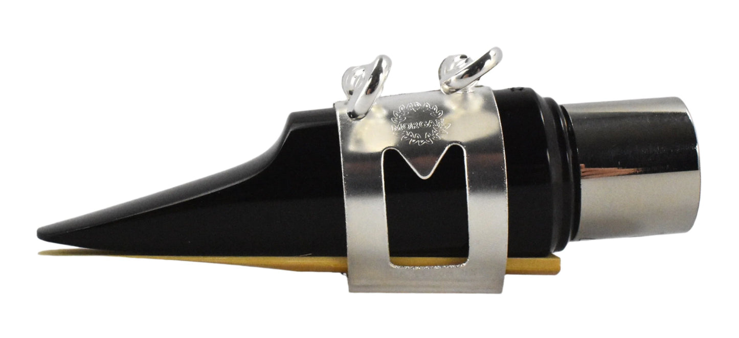 ralph morgan mouthpiece with a silver marc jean saxophone mouthpiece ligature for alto and tenor sax players