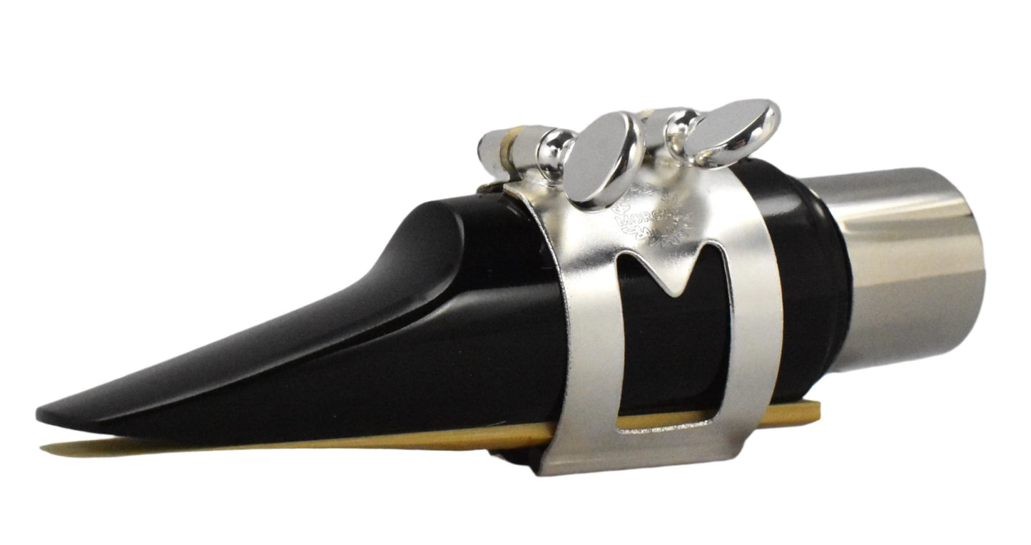 ralph morgan mouthpiece with a silver marc jean saxophone mouthpiece ligature for alto and tenor sax players