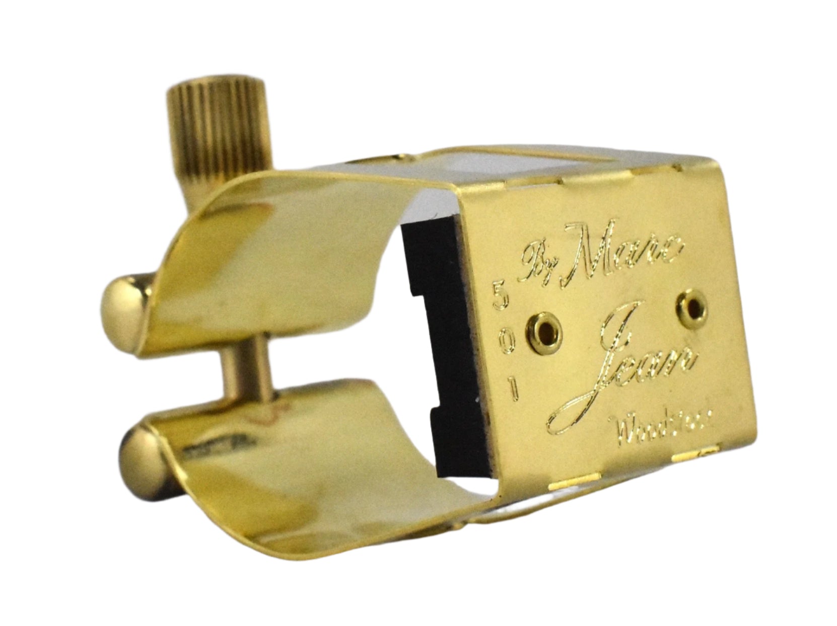Morgan Marc Jean generation gen 2 gold brushed lacquer saxophone ligature for morgan soprano, alto, tenor and baritone sax mouthpieces