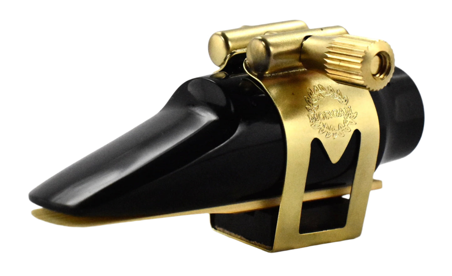 Morgan Marc Jean generation gen 2 gold brushed lacquer saxophone ligature for morgan soprano, alto, tenor and baritone sax mouthpieces