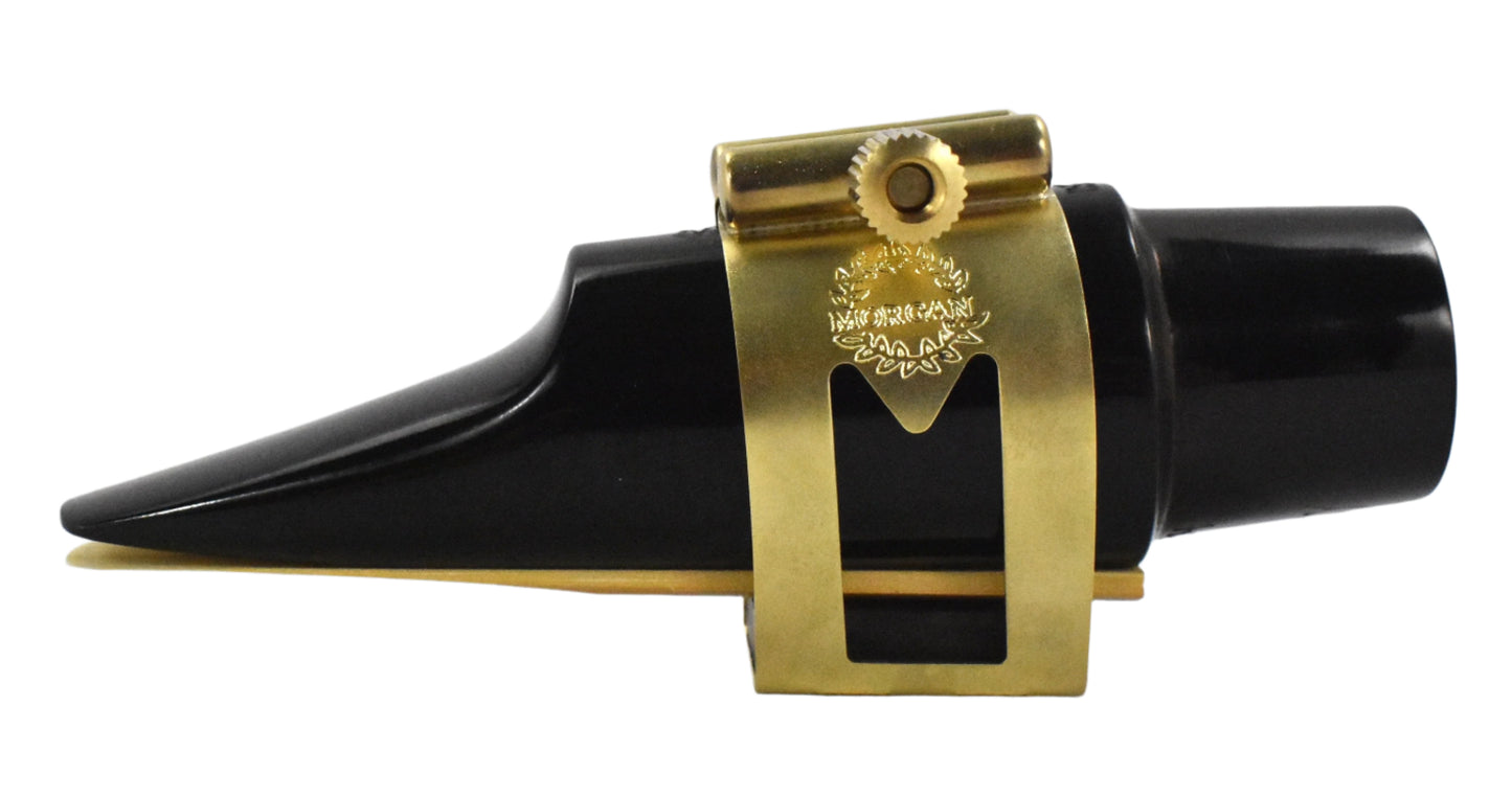 Morgan Marc Jean generation gen 2 gold brushed lacquer saxophone ligature for morgan soprano, alto, tenor and baritone sax mouthpieces