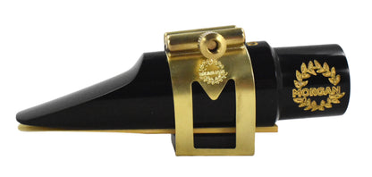 Morgan Marc Jean generation gen 2 gold brushed lacquer saxophone ligature for morgan soprano, alto, tenor and baritone sax mouthpieces