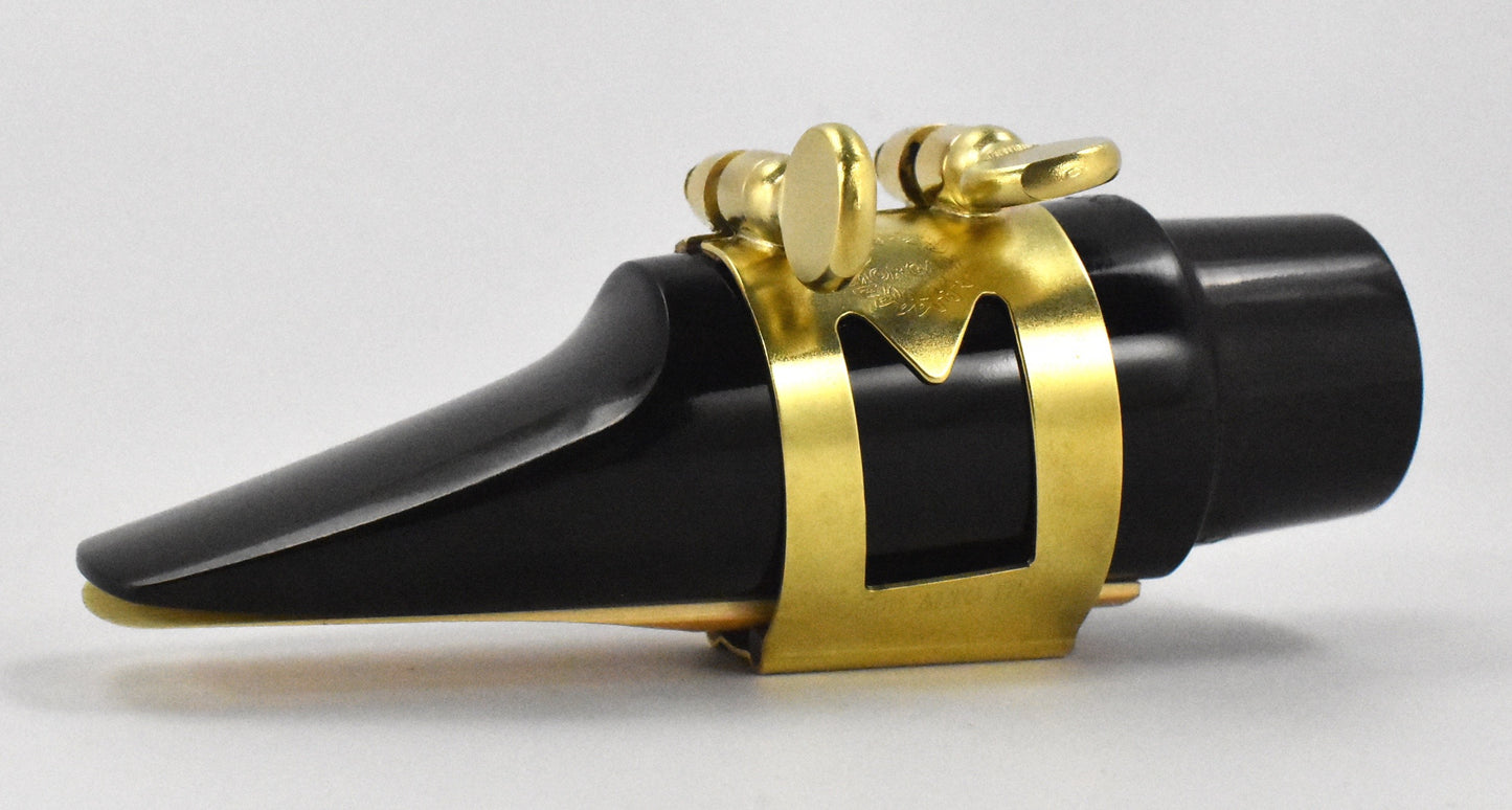ralph morgan mouthpiece with a brass gold marc jean saxophone mouthpiece ligature for soprano, alto, baritone and tenor sax players