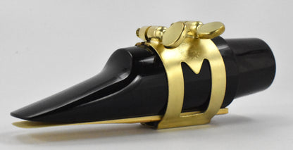 ralph morgan mouthpiece with a brass gold marc jean saxophone mouthpiece ligature for soprano, alto, baritone and tenor sax players